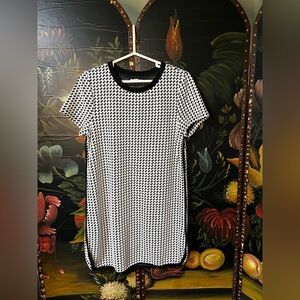 MIAMI Vintage 60s Mod Black/White Houndstooth Short Sleeve Mini D2